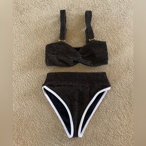 LainSnow size small Black Glitter bikini